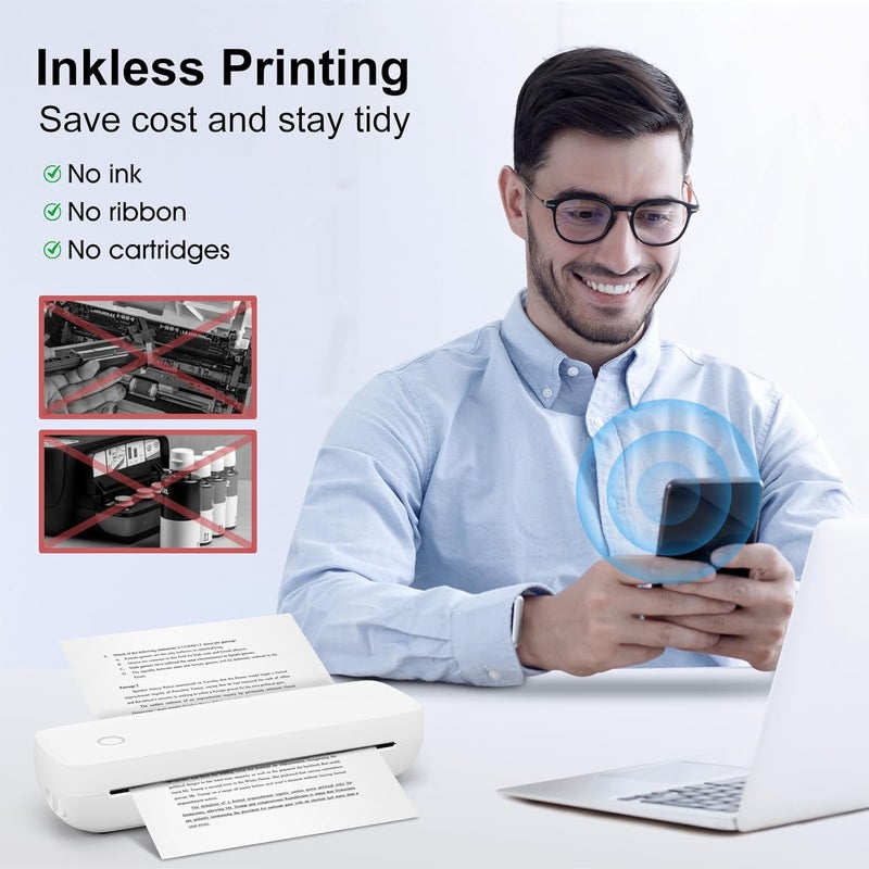 GOTOTOP Shipping Label Printer, Thermal Lable Printer, Portable Inkless Printer for Small Business,High Speed Sticker for Commercial Grade Shipping Packages for 57Mm to 216Mm - Image 3